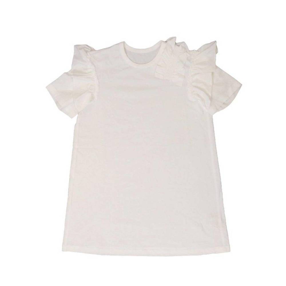 NEW JNBY kids ruffle short sleeve t-shirt dress in white